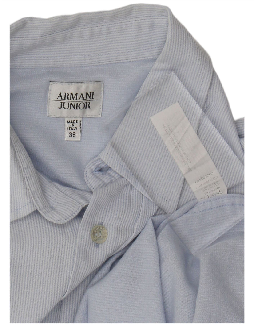 ARMANI JUNIOR Chemise Garçon 13-14 ans Coton Rayé Bleu
