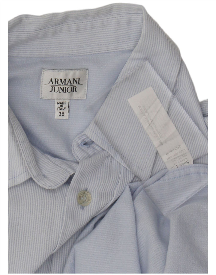 ARMANI JUNIOR Chemise Garçon 13-14 ans Coton Rayé Bleu