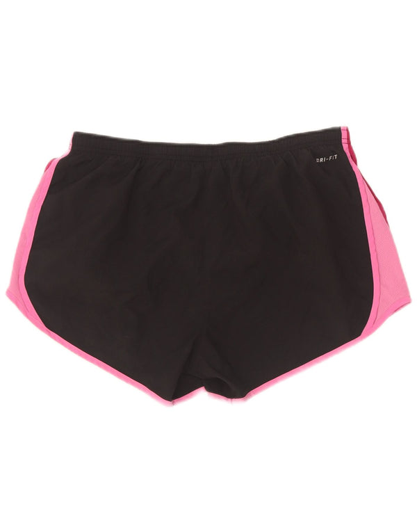 Nike Short de sport Dri Fit pour femme UK 14 Noir moyen Colourblock