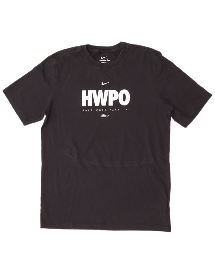 Nike Hommes Dri Fit Graphic T-Shirt Haut Noir Moyen Coton