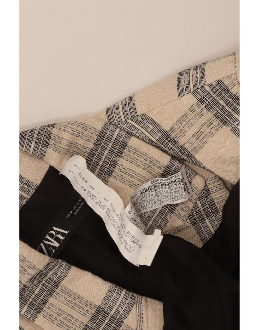 Zara Veste blazer à double boutonnage pour homme UK 38 en acétate à carreaux beige moyen