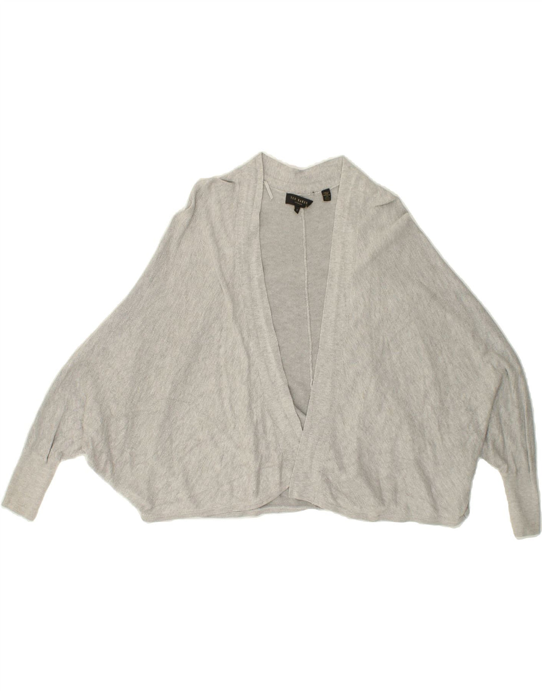 TED BAKER Womens Oversized 3/4 Sleeve Cardigan Sweater Size 1 XS Grey Vintage Ted Baker and Second-Hand Ted Baker from Messina Hembry 