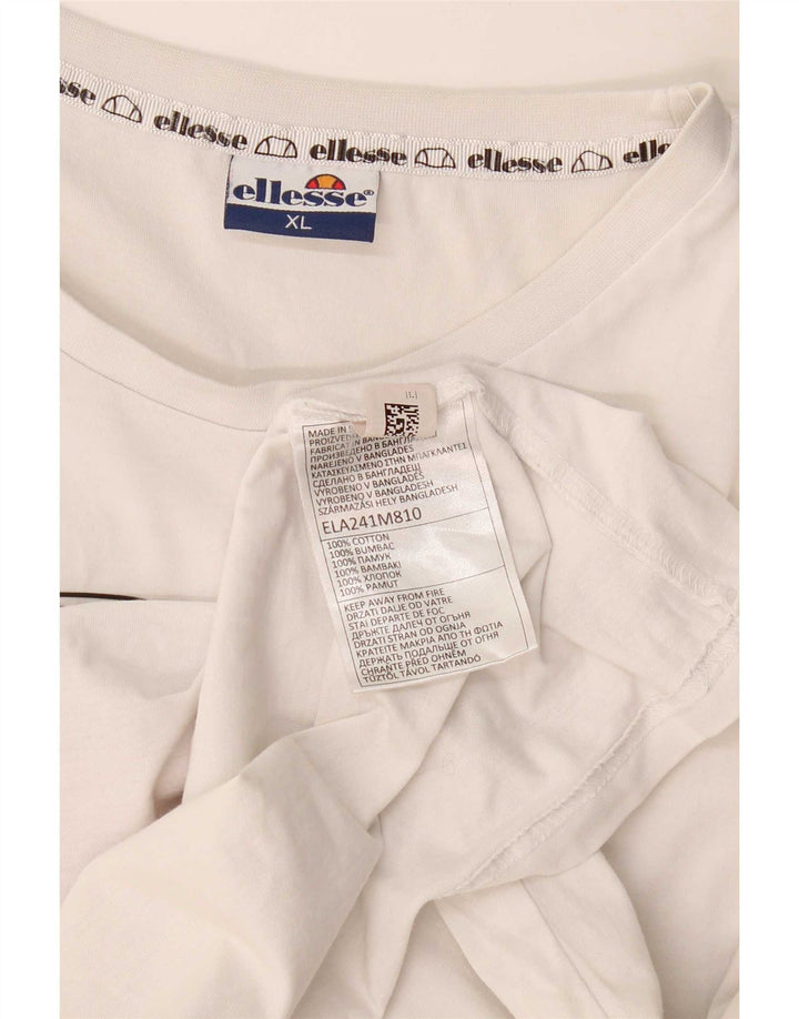 Ellesse T-Shirt Graphique Homme Top XL Blanc