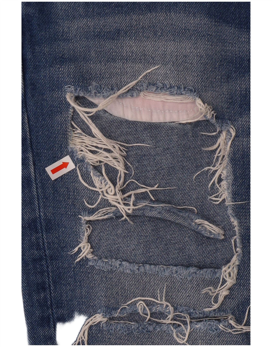 Zara Jean fuselé en détresse pour femme EU 34 2XS W24 L30 Bleu Grunge