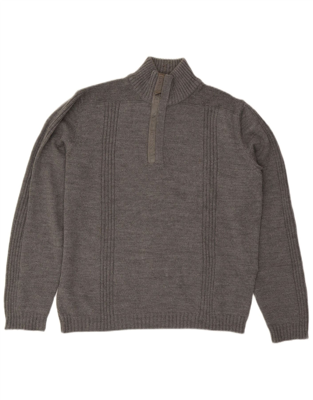 Trussardi Jeans Pull Col Zippé Homme XL Gris