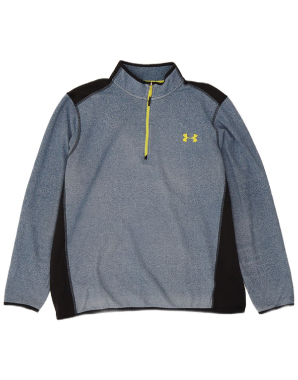 Under Armour Sweat-shirt à col zippé pour homme XL Bleu Colorblock Polyester