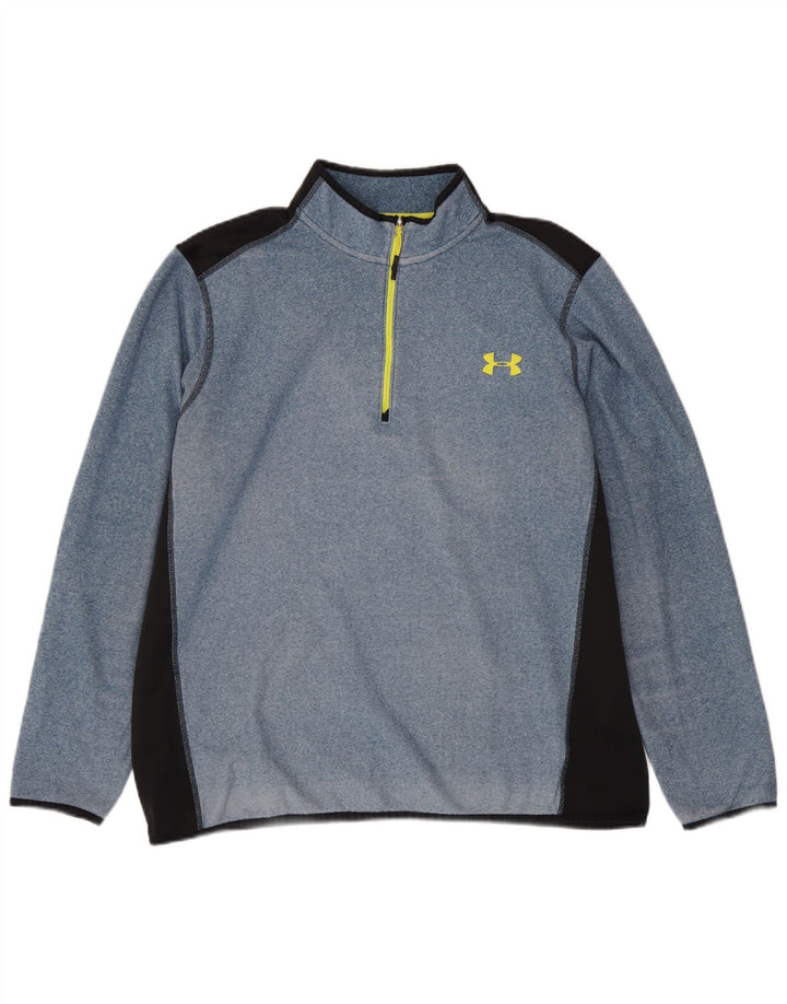Under Armour Sweat-shirt à col zippé pour homme XL Bleu Colorblock Polyester