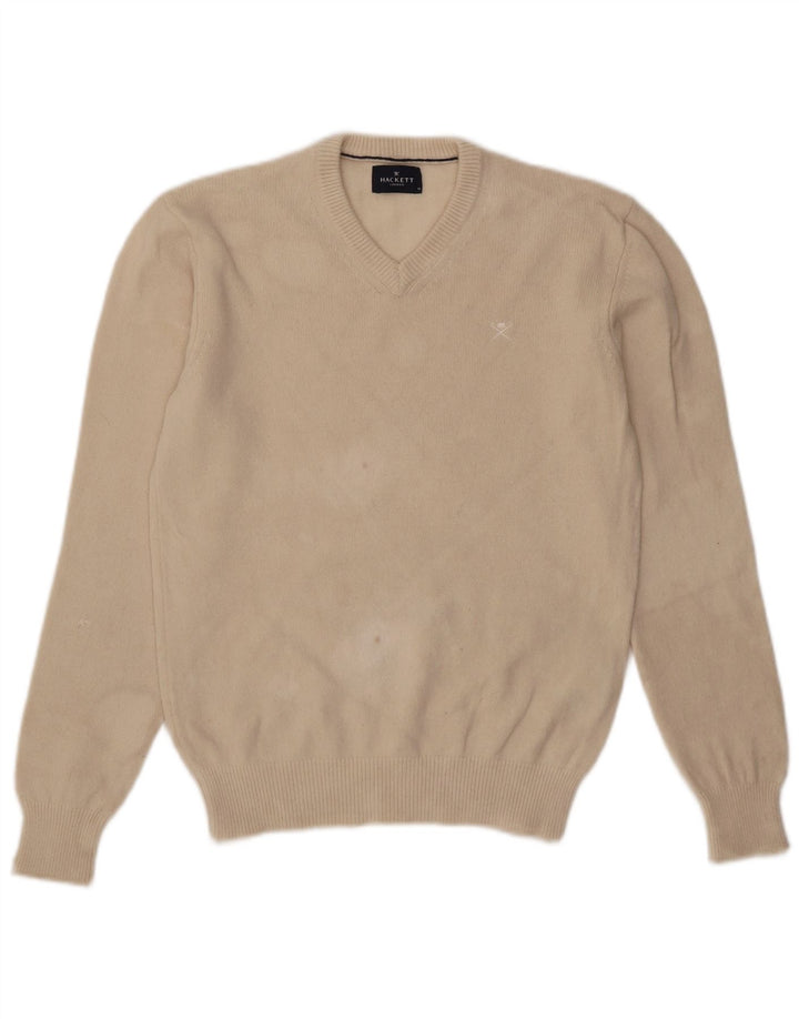 Hackett Pull Col V Homme Laine Beige Moyen