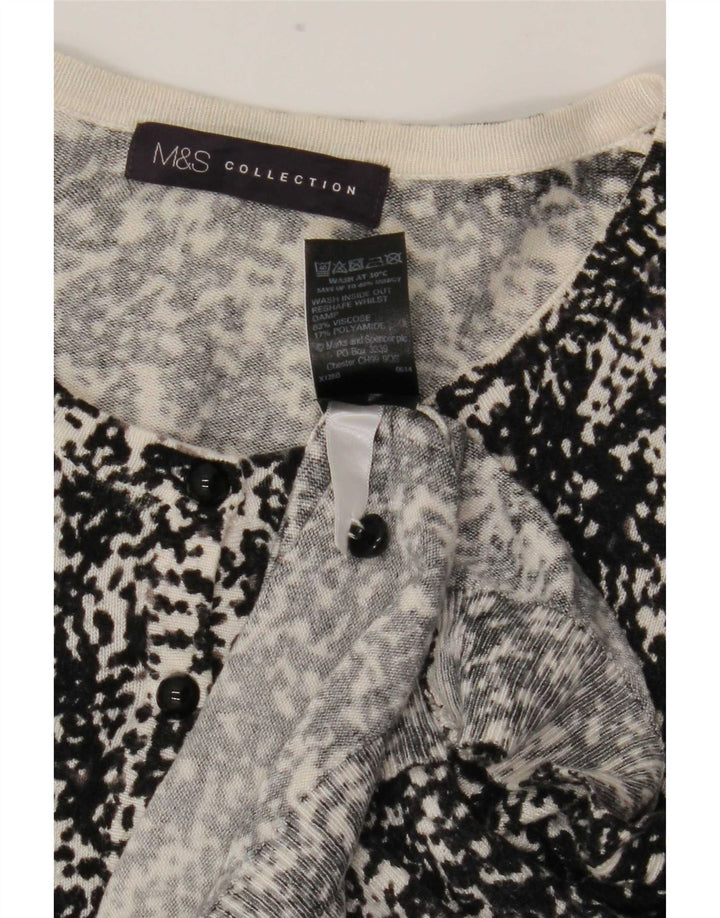 Marks & Spencer Pull cardigan à motif abstrait pour femme UK 16 Large Noir