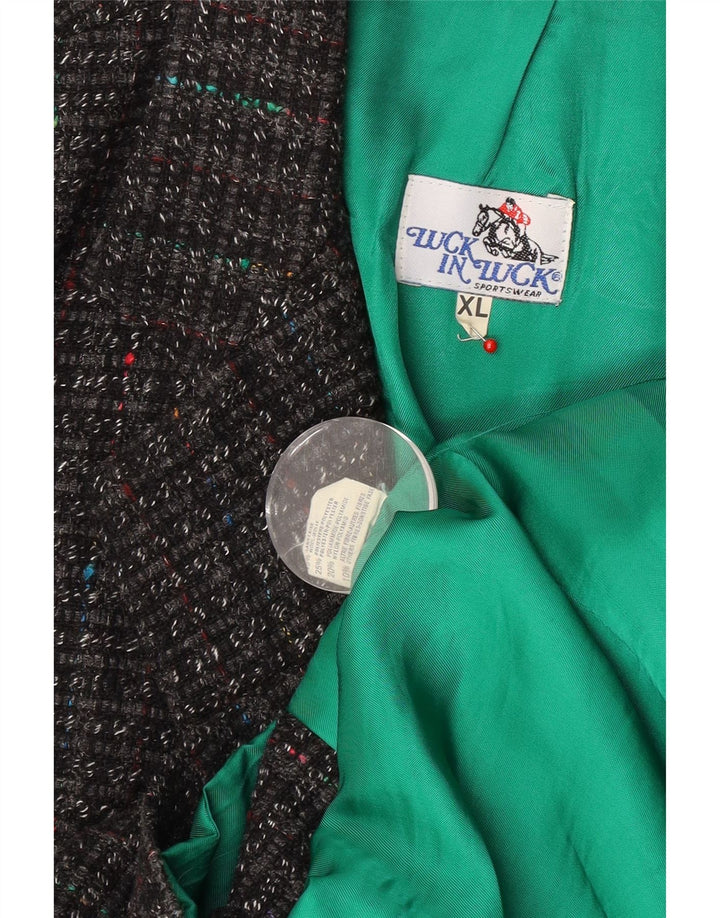 Luck in Luck Veste Blazer 3 Boutons pour Homme UK 42 XL Laine Grise Mouchetée