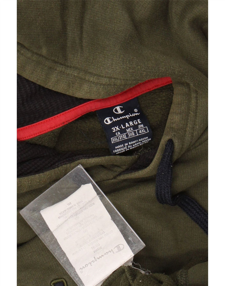 CHAMPION Pull à capuche graphique pour homme 3XL Kaki Coton