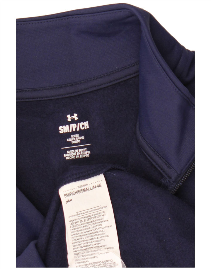 Under Armour Sweat-shirt à col zippé pour homme Petit bleu marine Polyester