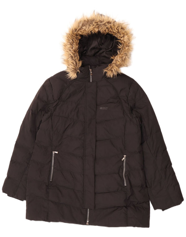 Mountain Warehouse Manteau rembourré à capuche pour femme UK 18 XL Noir Polyester
