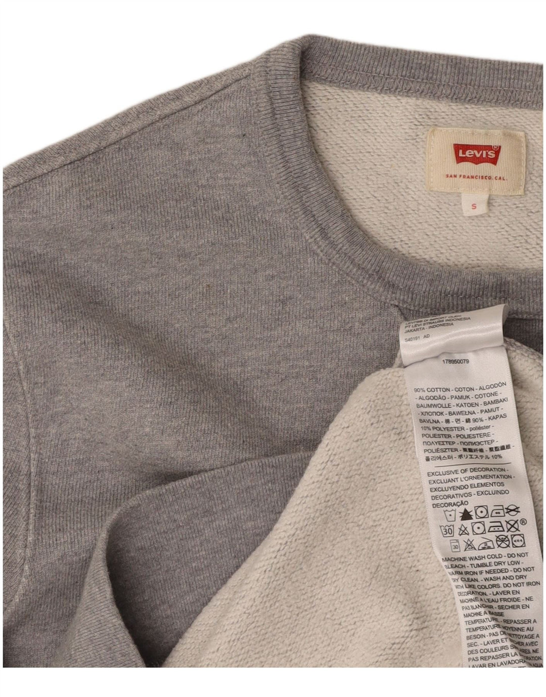 LEVI'S Sweat-Shirt Graphique Homme Petit Gris Coton