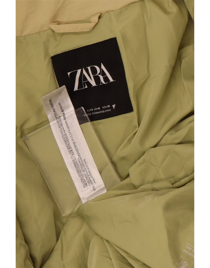 ZARA Veste matelassée surdimensionnée pour femme UK 14 Polyester beige moyen
