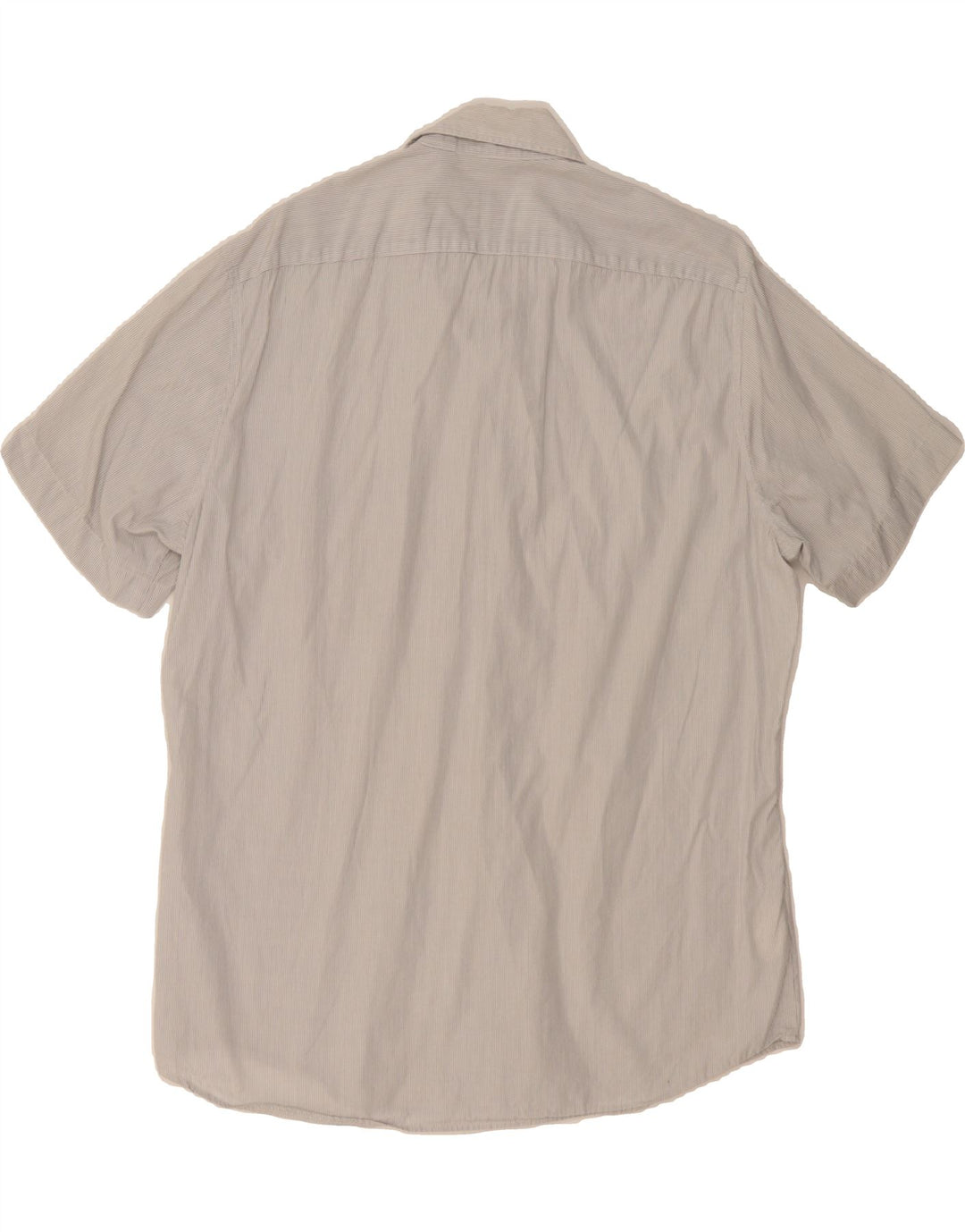 HUGO BOSS Mens Short Sleeve Shirt Large Grey Striped Cotton Vintage Hugo Boss and Second-Hand Hugo Boss from Messina Hembry 