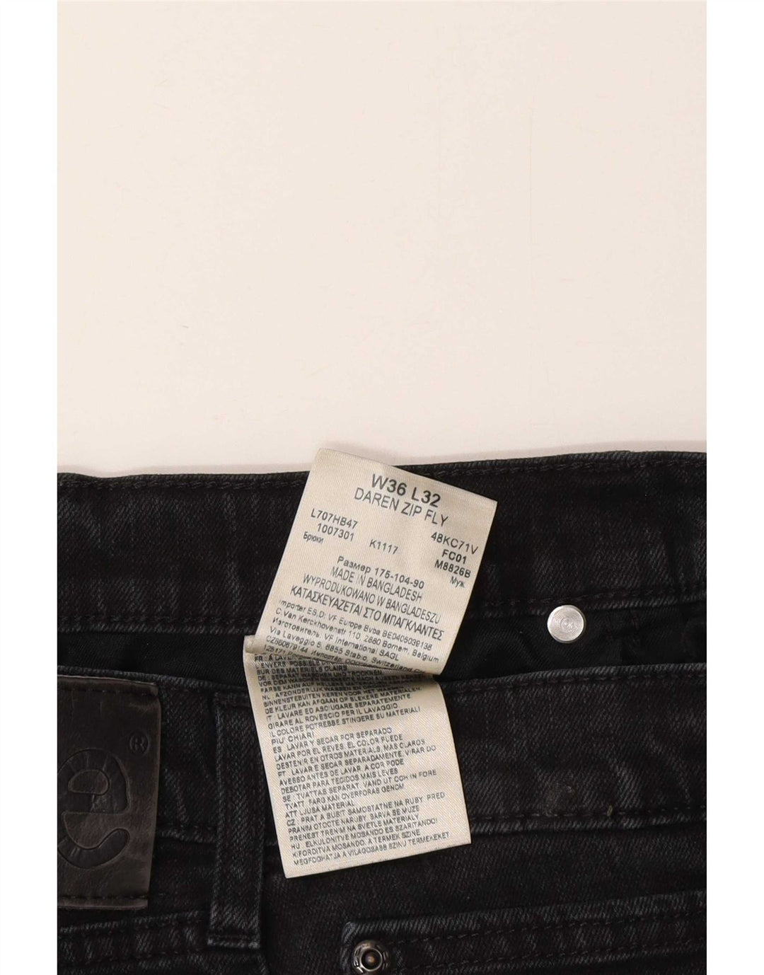 Lee Daren Jean slim avec braguette zippée pour homme W36 L32 Gris Coton