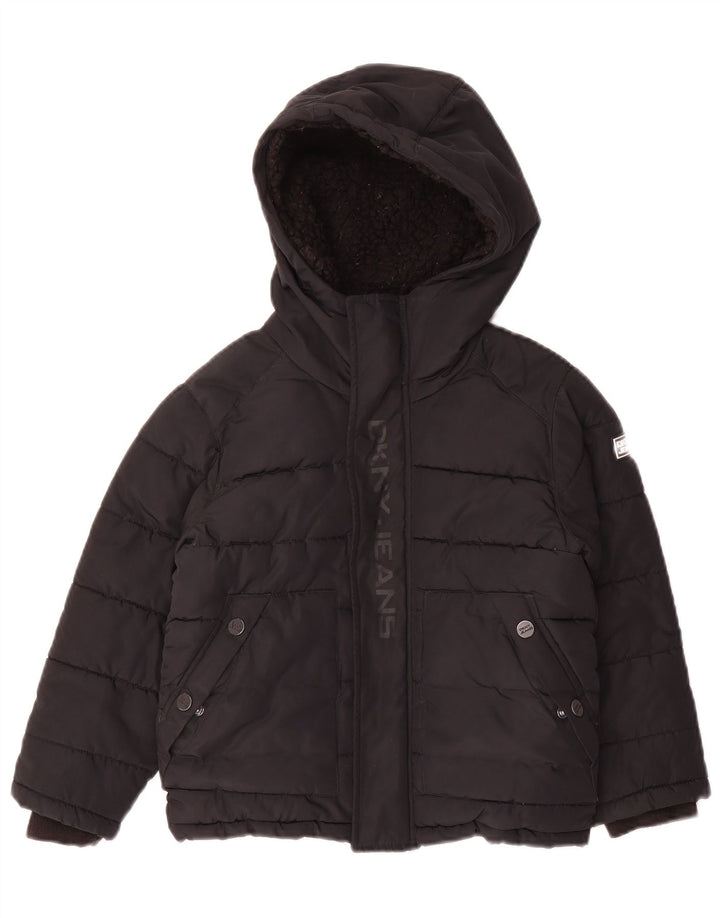 Dkny Veste matelassée à capuche graphique pour garçon 5-6 ans Noir Polyester