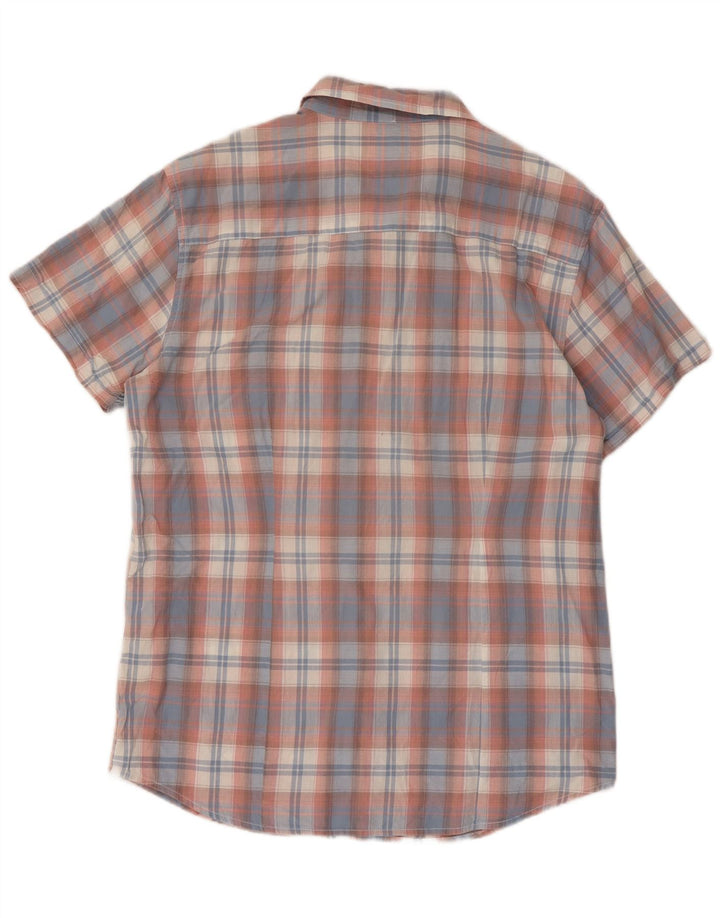 Wrangler Chemise Slim à Manches Courtes pour Hommes XL Bleu à Carreaux en Coton