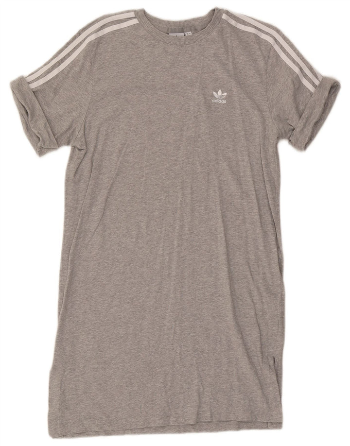 Adidas Robe T-Shirt Femme UK 12 Gris Moyen