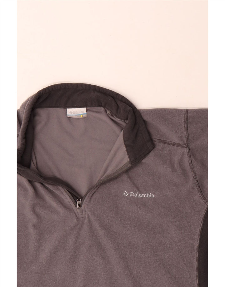 Columbia Pull polaire à col zippé pour homme XL Gris Colorblock Polyester