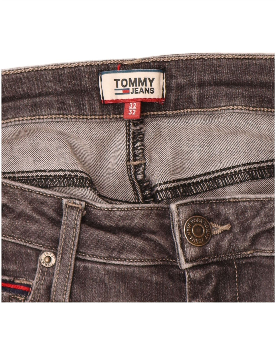 TOMMY HILFIGER Jean Skinny Femme W32 L30 Gris Coton