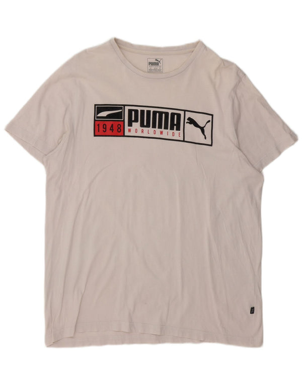 Puma T-Shirt Graphique Top XL Homme Blanc Coton