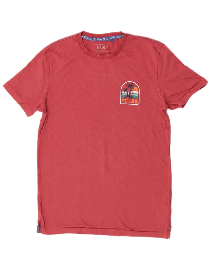 Fat Face T-Shirt Graphique Homme Petit Haut Rose Coton Plage