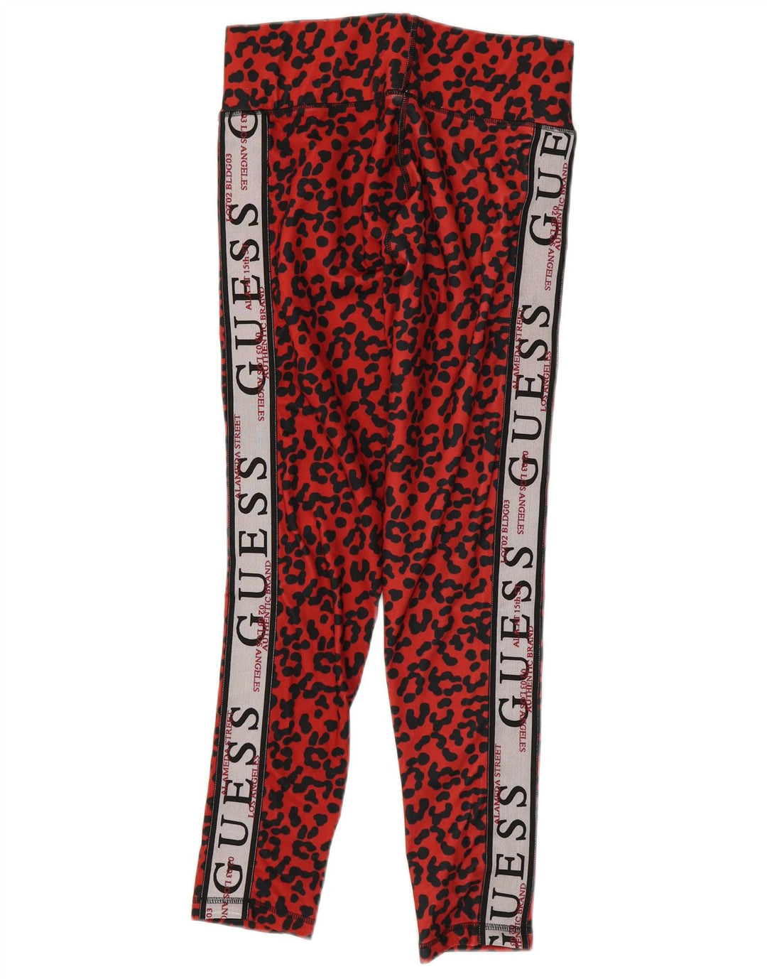 Guess Legging court graphique pour femme UK 44 Grand rouge imprimé animal Polyester