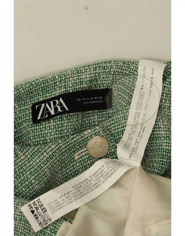 Zara Veste blazer courte à 3 boutons pour femme UK 14 en acétate vert moyen