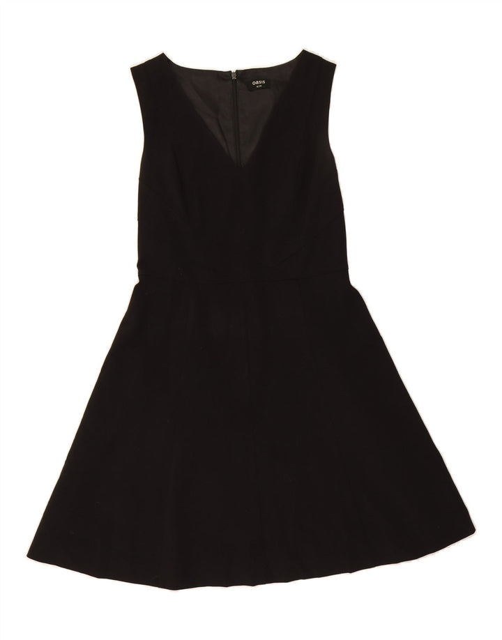 OASIS Womens Sleeveless A-Line Dress UK 10 Small Black Polyester Vintage Oasis and Second-Hand Oasis from Messina Hembry 