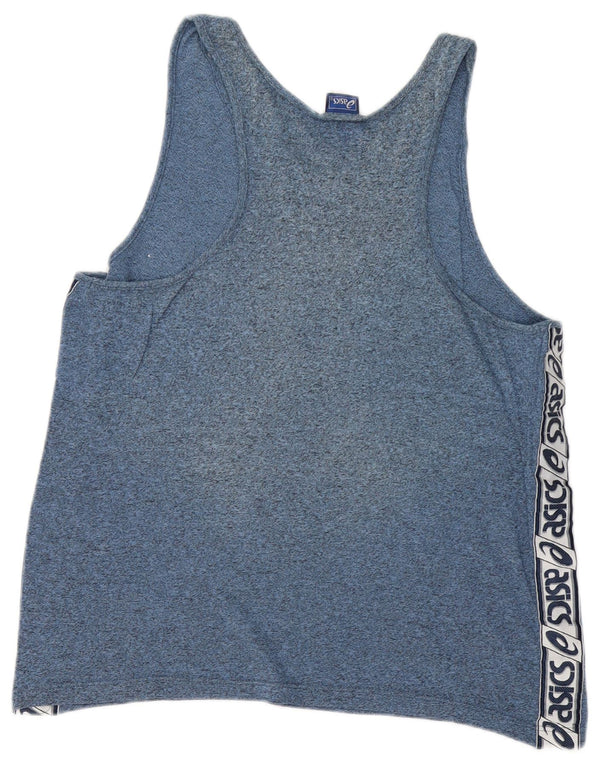 ASICS Débardeur graphique pour femme UK 14 Grand coton moucheté bleu