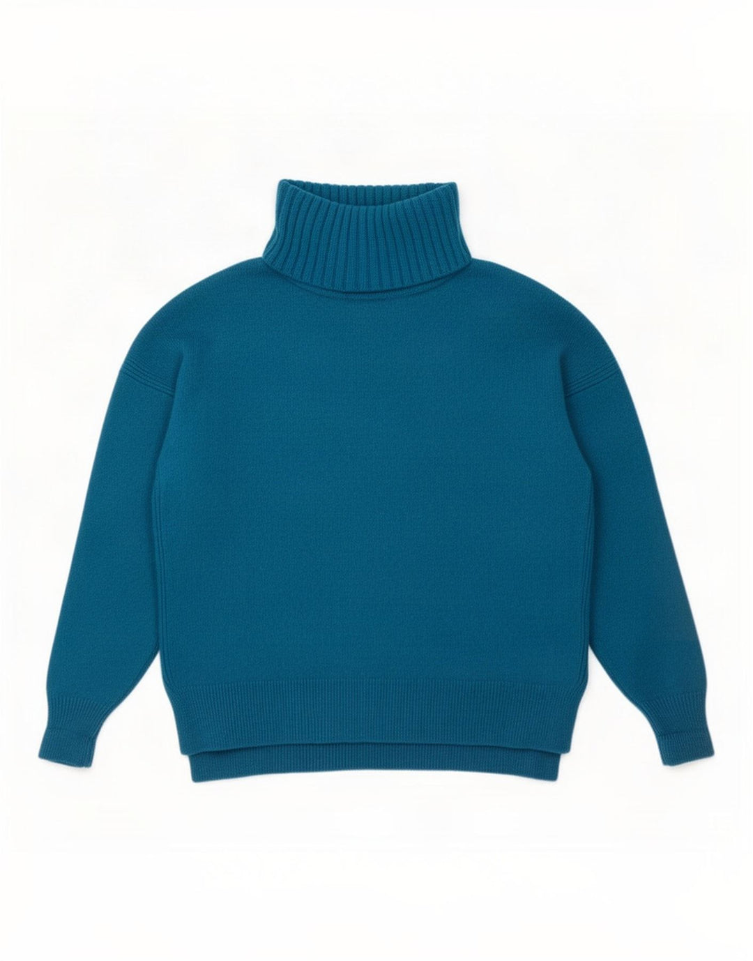 L.K. Bennett Pull col roulé pour femme UK 14 Bleu moyen Laine