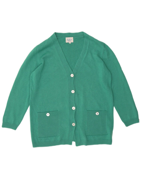 LUISA SPAGNOLI Pull Cardigan Femme UK 14 Laine Vert Moyen