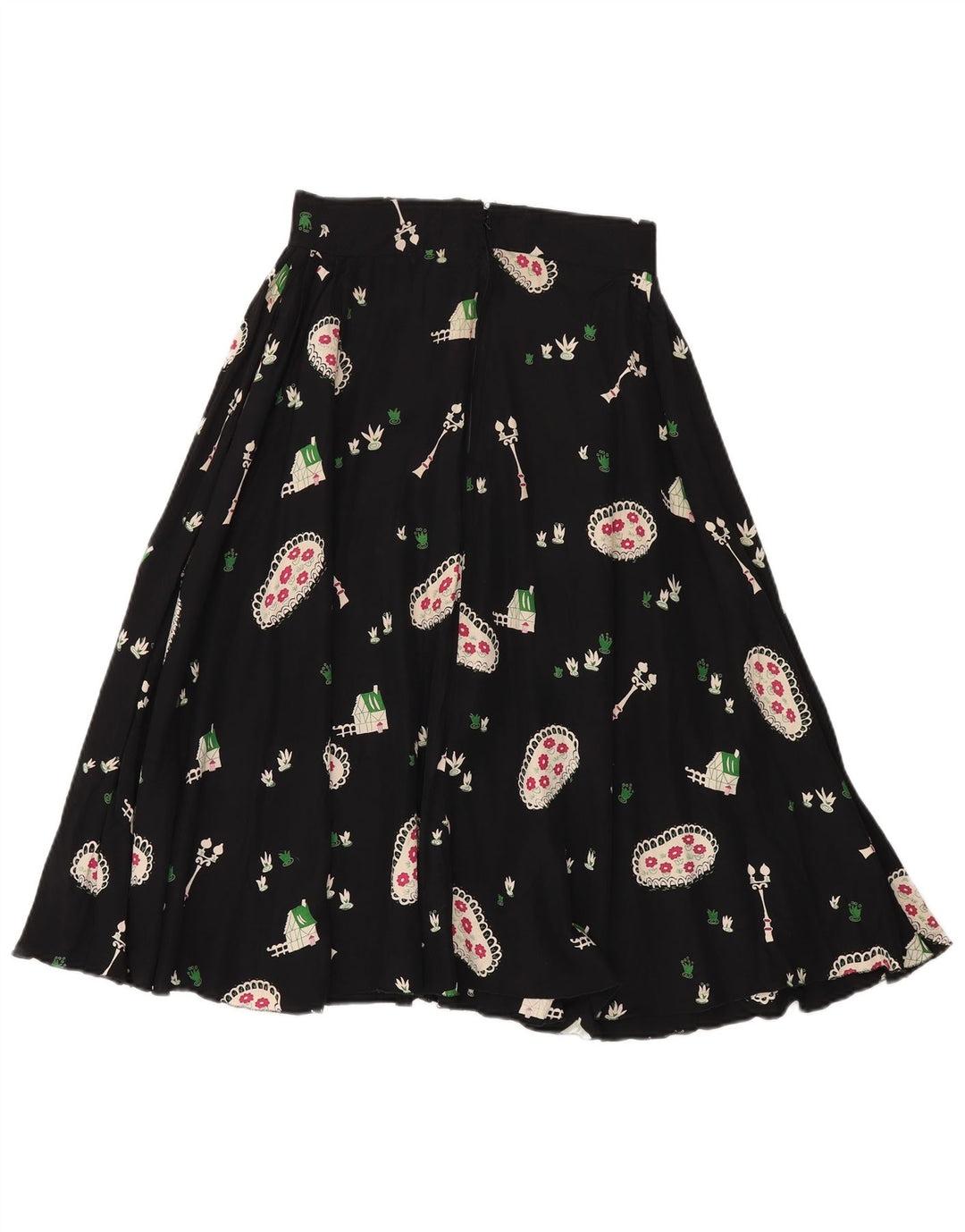 jupe évasée femme vintage W28 Medium Black Floral