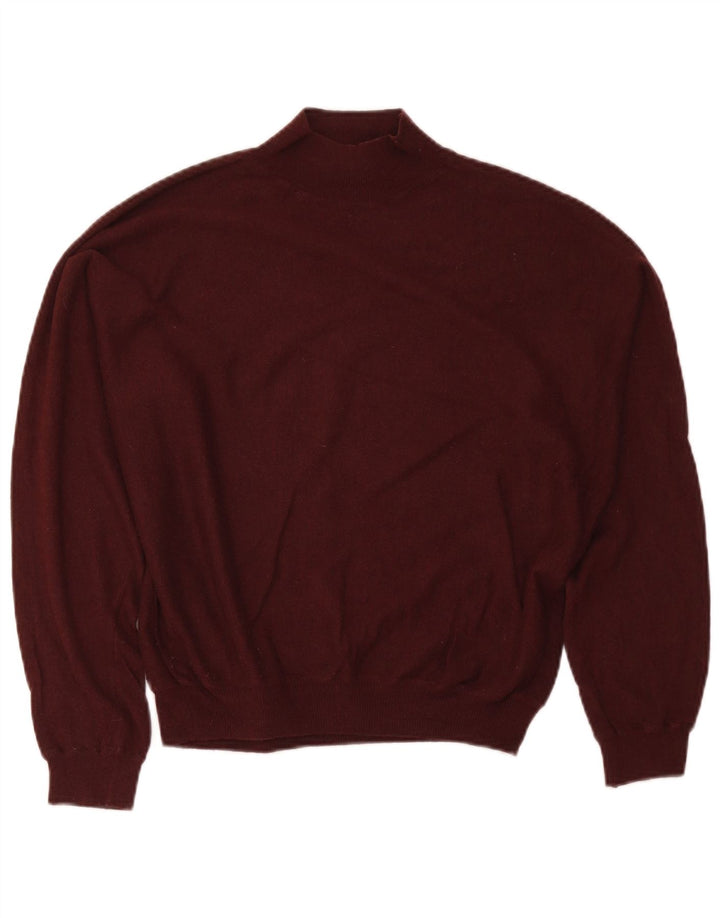 Zara Pull surdimensionné à col roulé pour femme UK 14 Bordeaux moyen