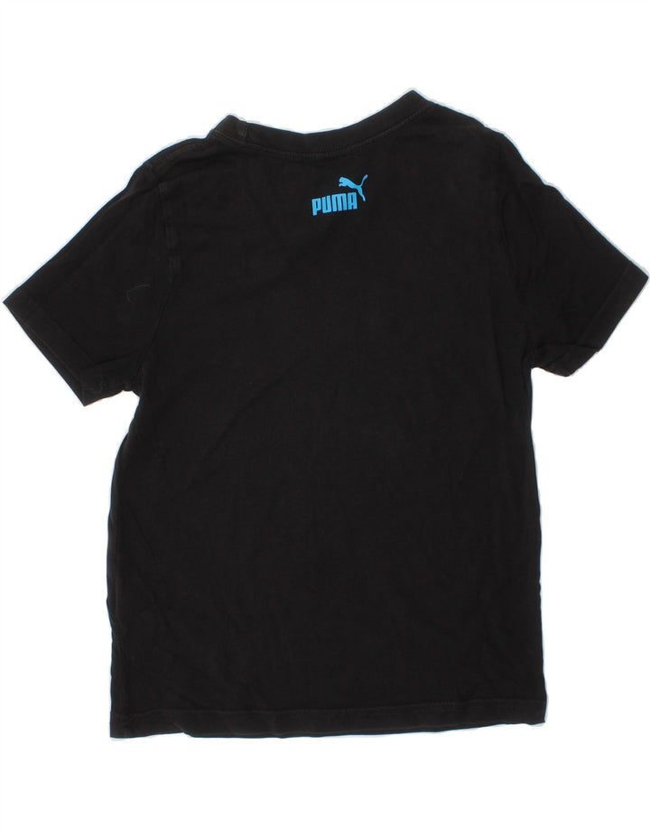 PUMA Boys Graphic T-Shirt Top 9-10 Years Medium Black Cotton Vintage Puma and Second-Hand Puma from Messina Hembry 