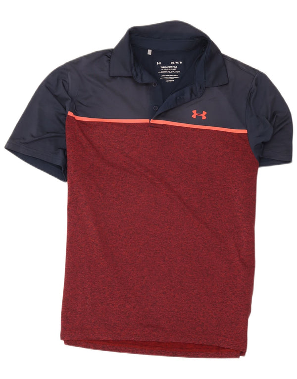 Under Armour Polo Homme Large Bordeaux Colourblock Polyester