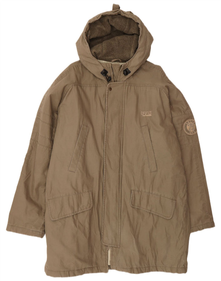Levi's Parka à capuche pour homme UK 40 Large Beige Coton
