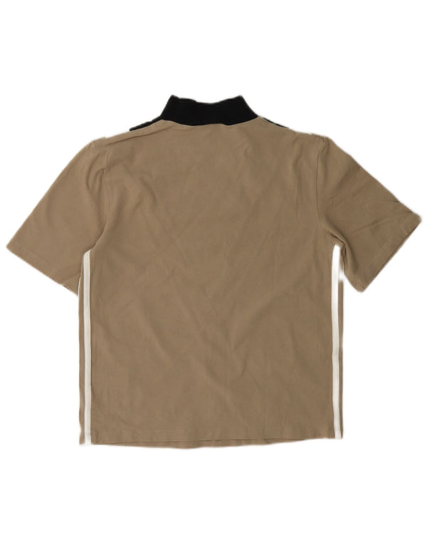 Adidas T-shirt graphique pour femme UK 8 petit coton color block beige
