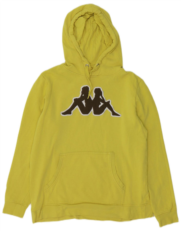 KAPPA Pull à Capuche Graphique Homme Jaune Moyen Coton