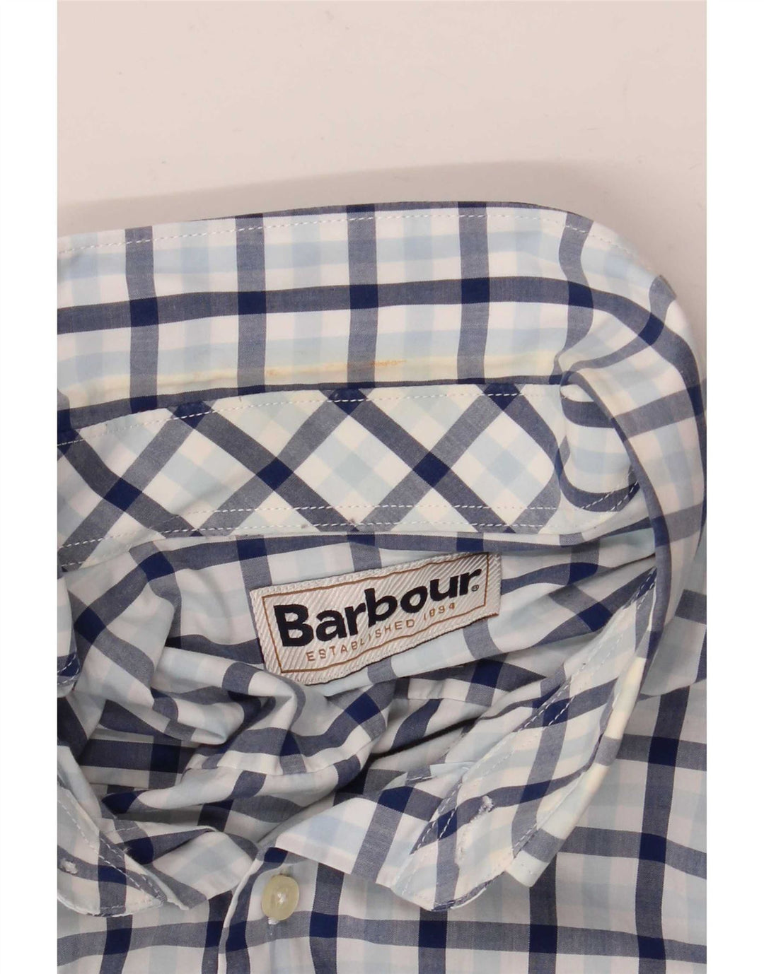 Barbour Chemise Homme Grand Carreau Bleu Coton