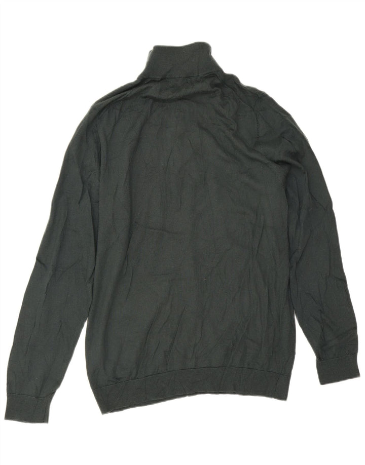Marks & Spencer Pull à col zippé pour homme en laine mérinos verte