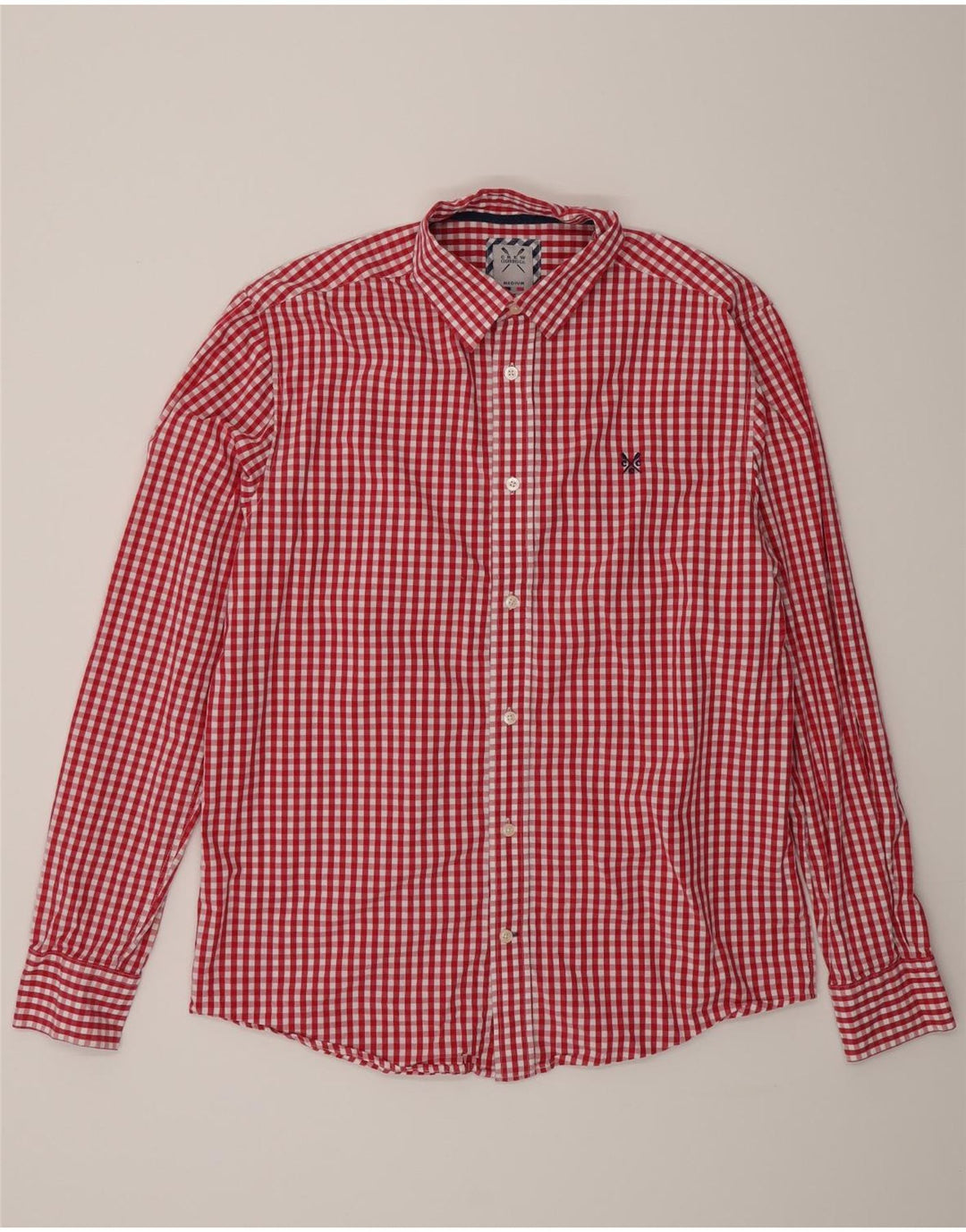 Crew Clothing Chemise classique pour homme en coton vichy rouge moyen