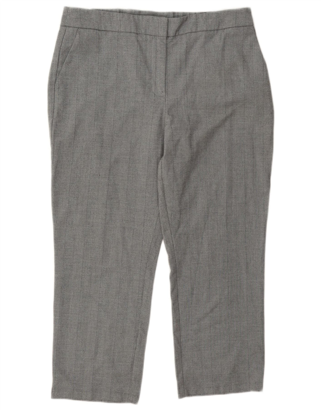 Marks & Spencer Pantalon court pour femme UK 14 Large W34 L24 Gris Polyester