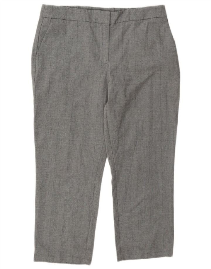 Marks & Spencer Pantalon court pour femme UK 14 Large W34 L24 Gris Polyester