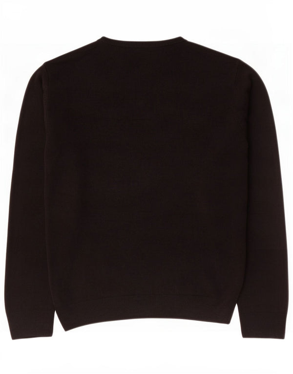 Marks & Spencer Mens V-Neck Jumper Sweater Large Black Acrylic