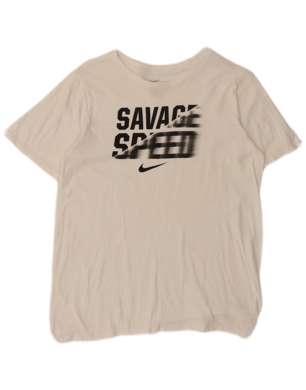 Nike Garçons Athletic Cut Graphic T-Shirt Top 13-14 ans XL Blanc