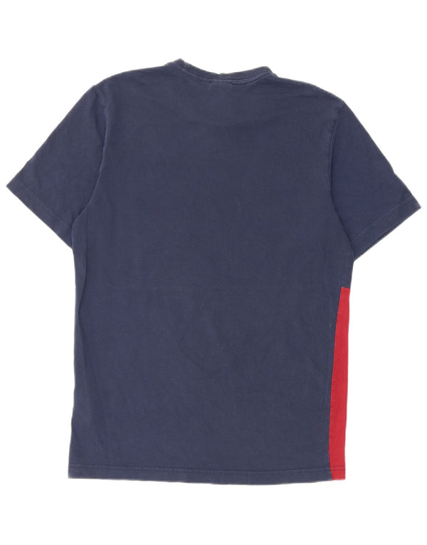 Adidas T-shirt graphique pour hommes en coton color block bleu marine petit