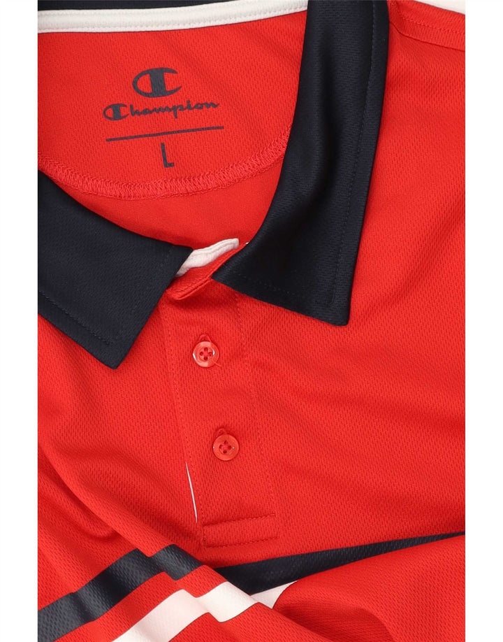 Champion Polo de Rugby Homme Large Rayé Rouge